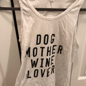 Dog mother wine lover tank